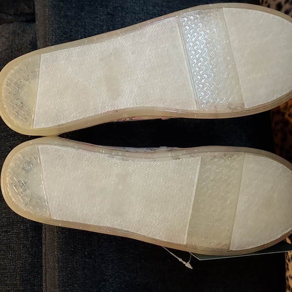 🦄Toms Girls Pink White 10014645 Pastel Shimmer Unicorn Print Slip On Shoes US 6 - Picture 5 of 8